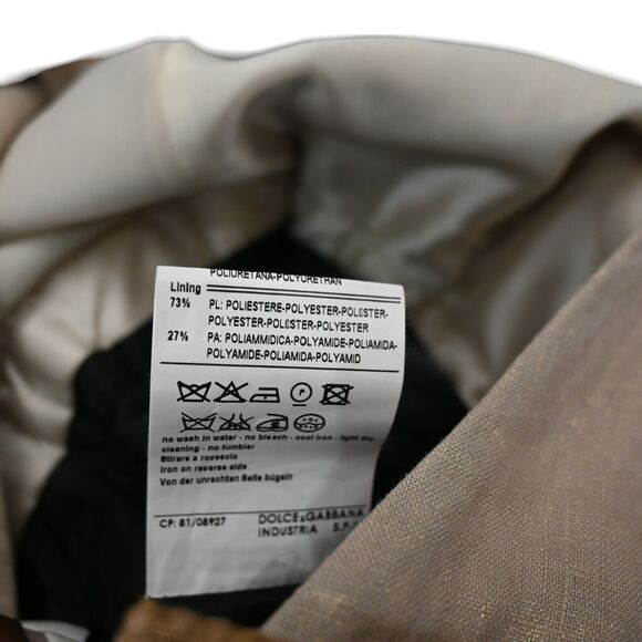 Dolce & Gabbana Sheath Dress Size 42 US 6 Tan Tweed Hem Sleeveless Back Cutout - Picture 8 of 8